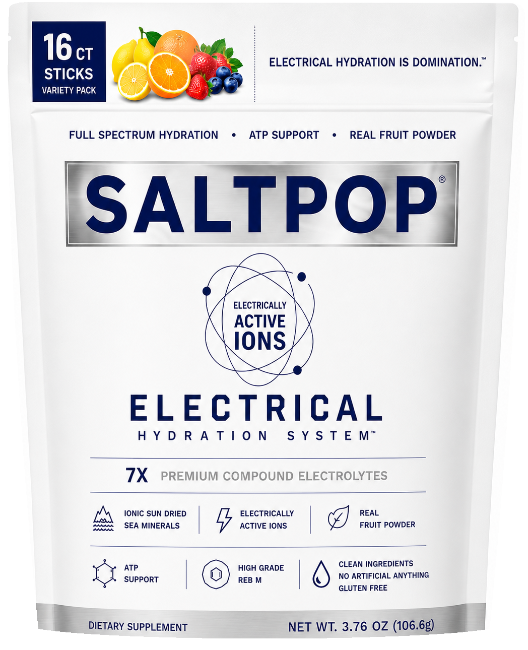 SALTPOP Electrical Hydration System 16 count variety pack pouch