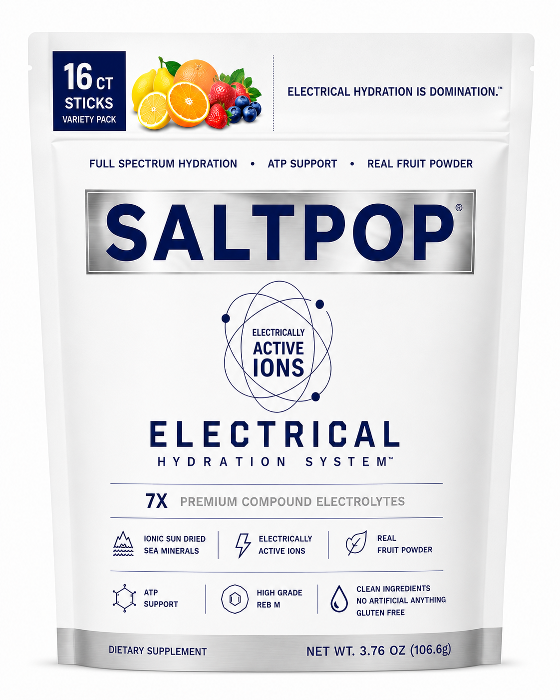 SALTPOP Electrical Hydration System 16 count variety pack pouch